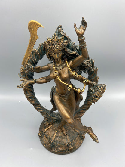 Kali Goddess Statue, Hand Painted Resin Sculpture |Mythological Figurine |Myths and Legends Hindu Statue |Mythic Altar Statue for Home Decor - -