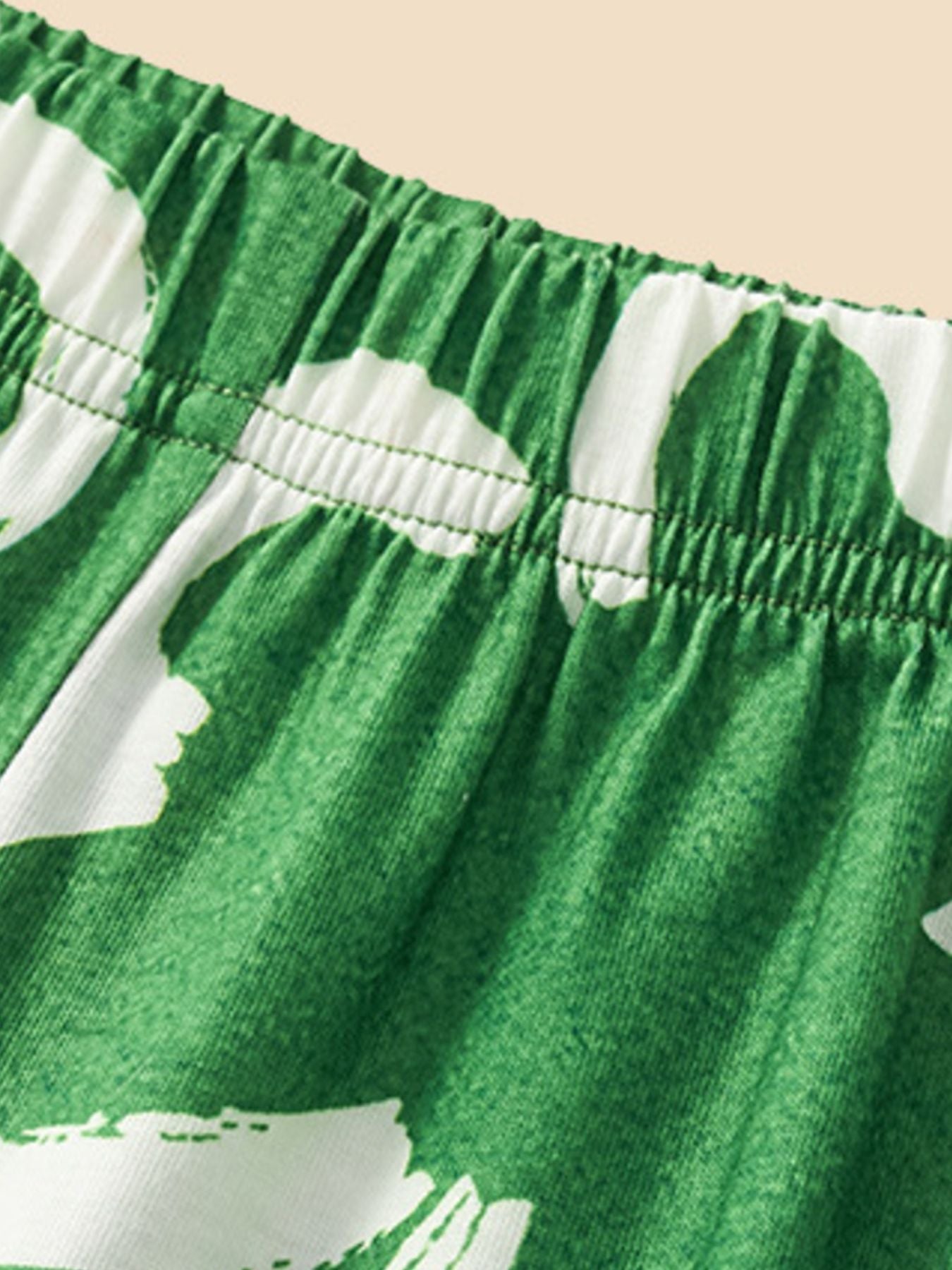Children's Lucky Clover Print Tee and Shorts Set - -