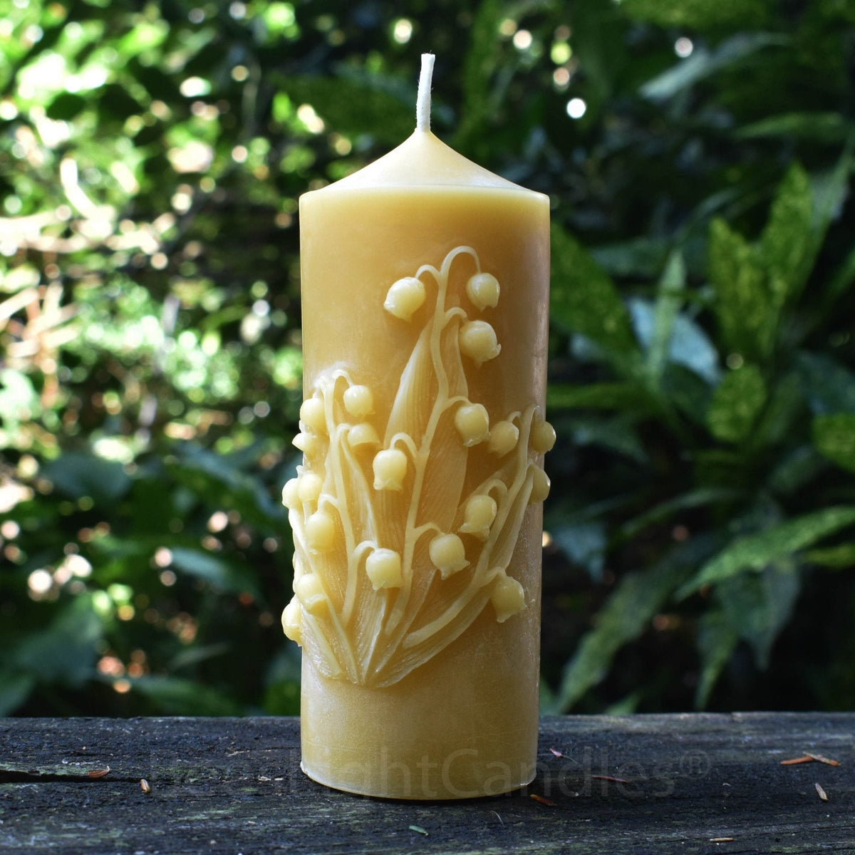 Bell Flower Beeswax Pillar Candle - - Candles