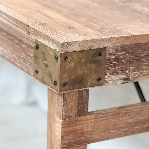 Vintage-Inspired Reclaimed Wood Folding Bench - - Sale