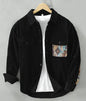 Japan Style Retro Long Sleeve Shirt - Black (2XL) 3XL - shirt