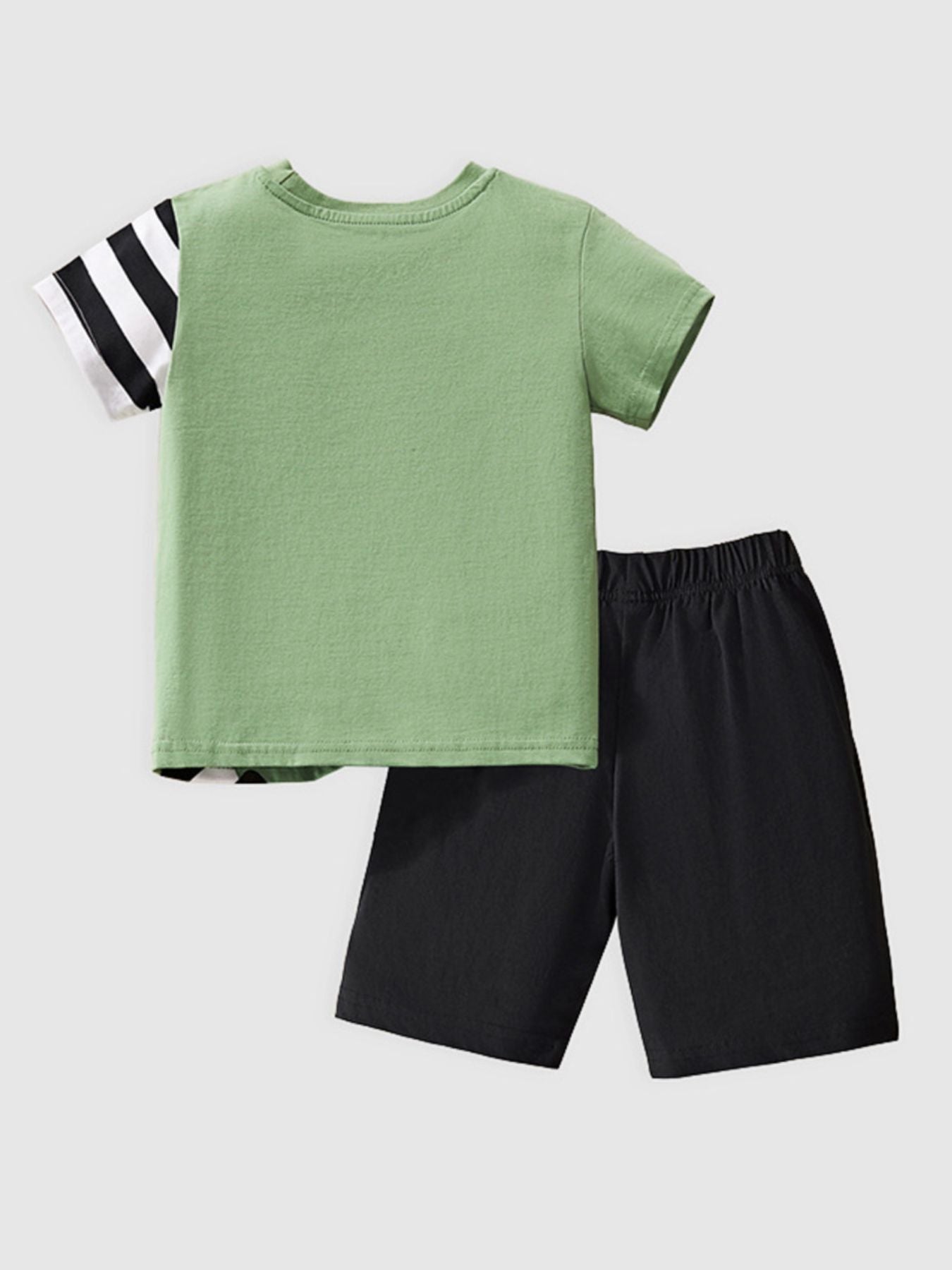 Children's Zebra Print Short Sleeve Tee and Shorts Set - -