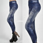 Ladies Floral Jeans Blue Blue