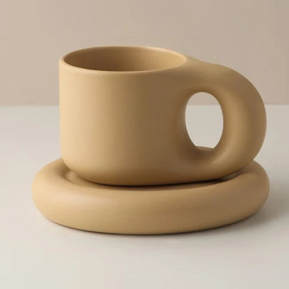 Creative Handmade Flower Coffee Cup cream