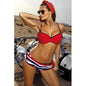 Bikini Set Three Piece Swimsuit Women Push Up Swimwear Bathing Suit Beachwear Swimming Suit For Women Women Braided Straps Lace Up Contrast Bikini Set Swimsuit Flower Bathing Suit Cross Low Waist Swimwear - Red - STBK321PRA
