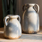 Binglie Glazed Pottery Vase with Handles - -