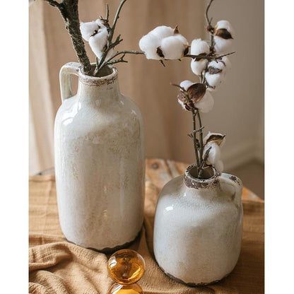 Binglie Glazed Pottery Vase with Single Handle - -