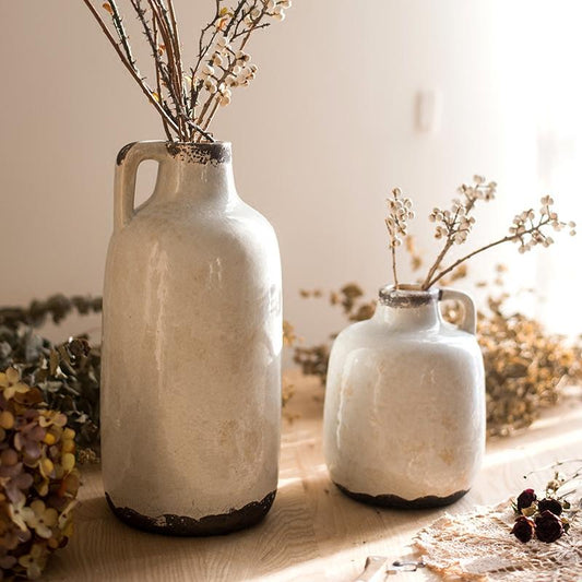 Binglie Glazed Pottery Vase with Single Handle - - vases