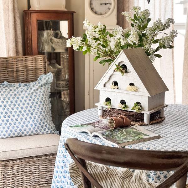 Distressed White Wood Functional Bird House | Outdoor Rated - - Sale