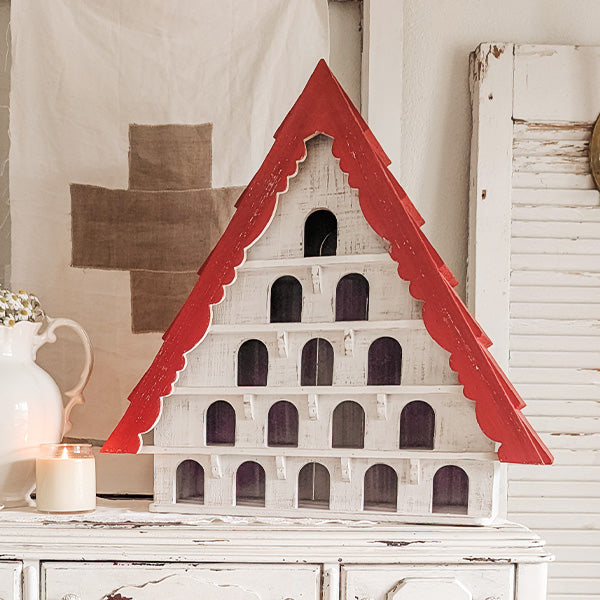 Red Roof Multi Tiered Functional Birdhouse - - Sale