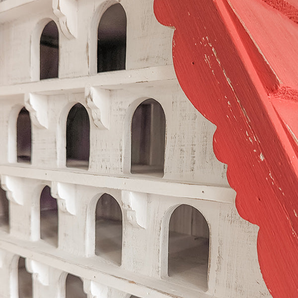 Red Roof Multi Tiered Functional Birdhouse - - Sale