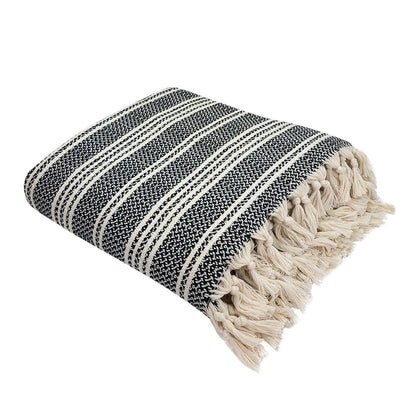 High-Quality Woven Stripe Turkish Throw - - Home Decor