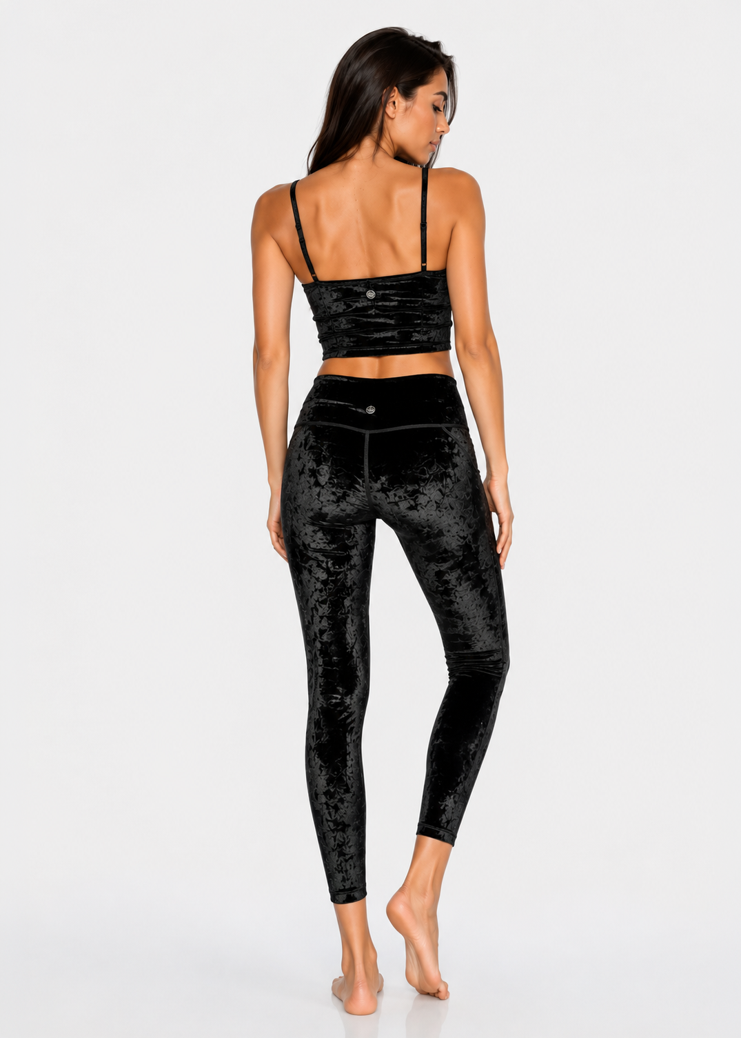 Velvet Cropped Leggings Made in USA - - Leggings