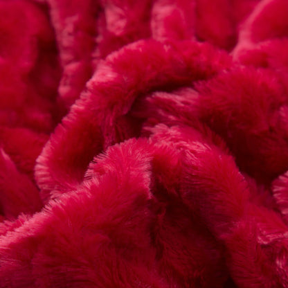 DaDa Bedding Luxury Romantic Red Lovely Hearts Dreamy Plush Faux Fur Throw Blanket (19) - - Throw Blankets