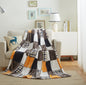 Tache Fall Orange Farmhouse Super Soft Micro Fleece Plaid Patchwork Plush Lightweight Bed Throw Blanket - 90 x 90 - Blanket