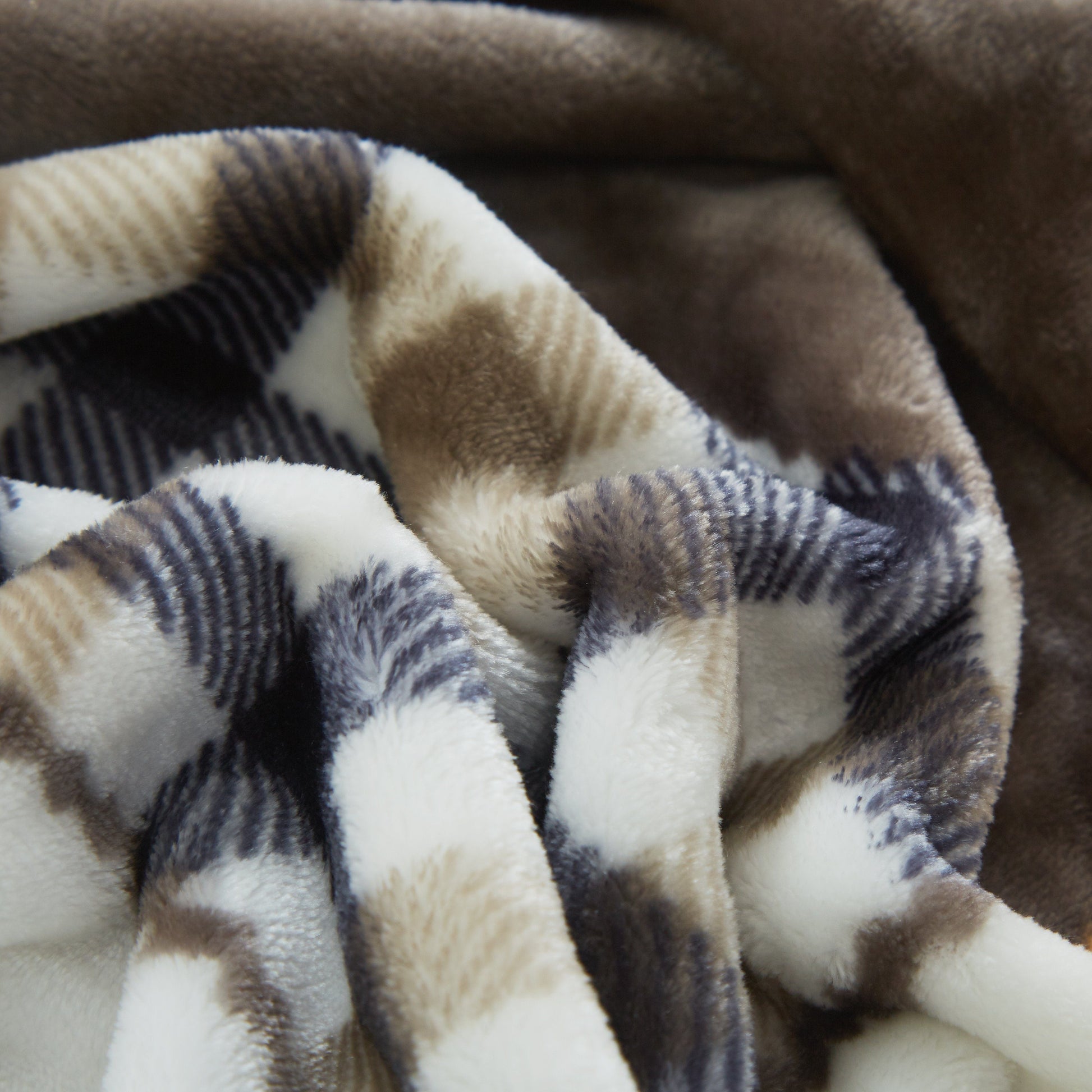 Tache Fall Orange Farmhouse Super Soft Micro Fleece Plaid Patchwork Plush Lightweight Bed Throw Blanket (4021) - - Blanket