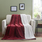 Tache Solid Embossed Merlot Red Reversible Sherpa Throw Blanket (62087) - 90 x 90 - Blanket