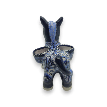 Blue Talavera Donkey Planter Handmade Mexican Pottery - - Talavera Planter