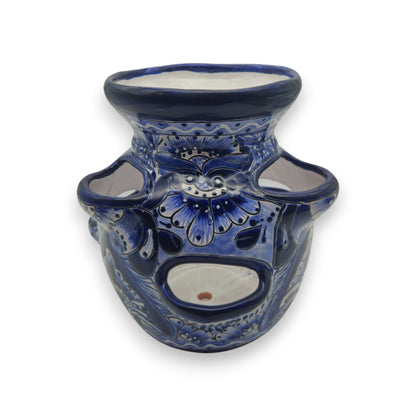 Blue & White Talavera Strawberry Planter Handmade Mexican Pot - - Talavera Planter