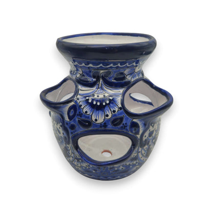 Blue & White Talavera Strawberry Planter Handmade Mexican Pot - - Talavera Planter