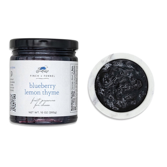Blueberry Lemon Thyme Fruit Preserves Finch & Fennel - - salsa dips and spreads