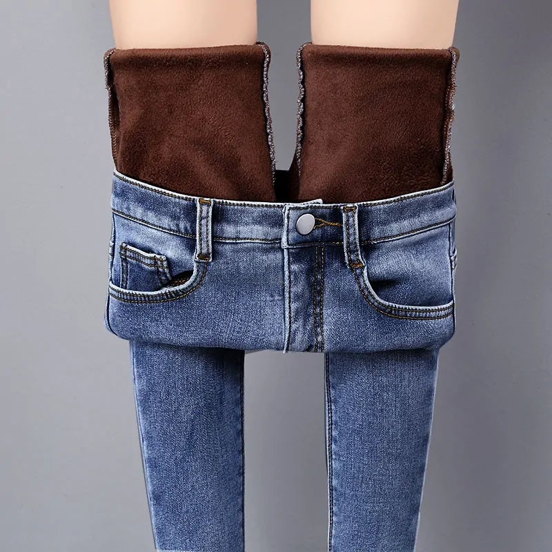 Women's Warm Denim Pants