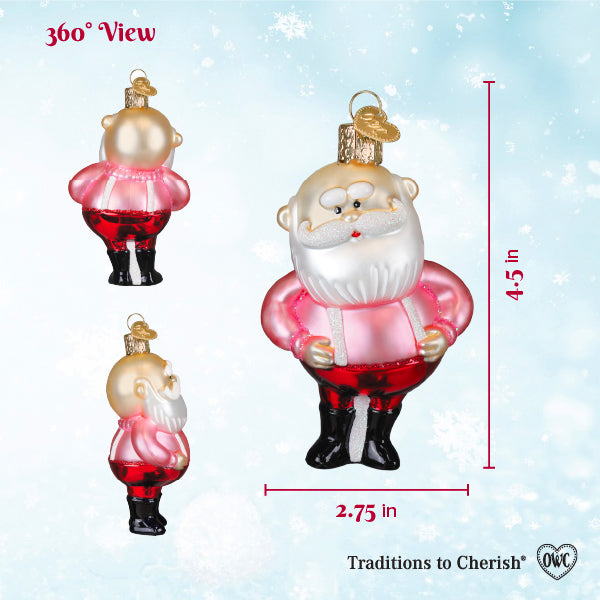 Santa In Suspenders Ornament - - Christmas >> Ornaments >> Licensed