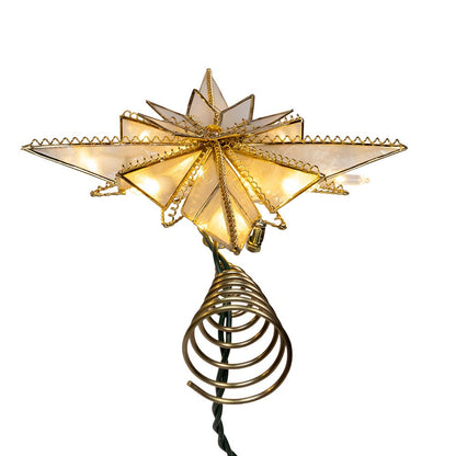 Glistening LED Capiz Bethlehem Star Treetop - - Christmas >> Tree Toppers