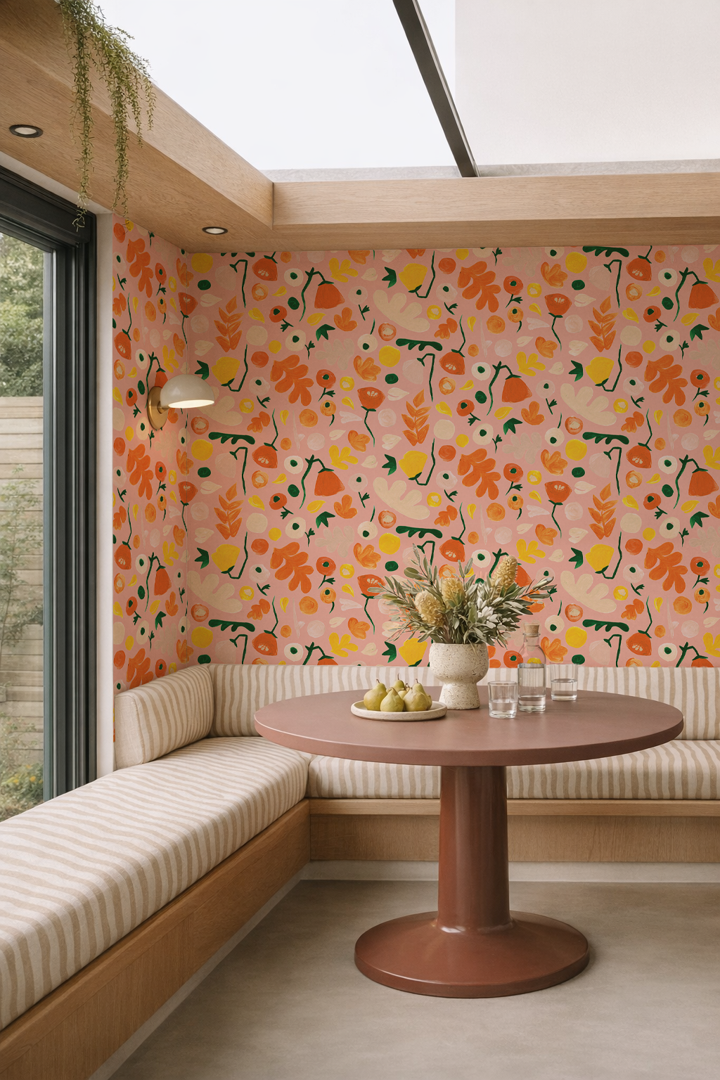 Henri Floral Wallpaper, pink- Samantha Santana Creative- {{Product type}}