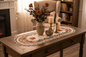 Judy Dre am Brown Rose Embroidered Runner Oval - 15"x33" Oval - table runner