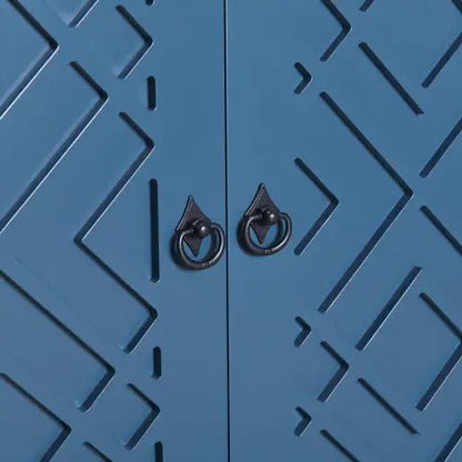 Blue 4-door Cabinet with Pull-tab Handle - Kia Day Design