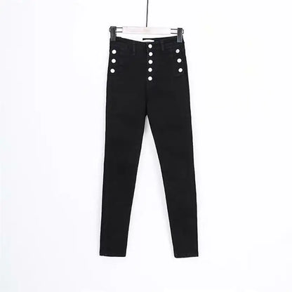 High Waist Button Down Thick Jeans for Women - Kia Day Design