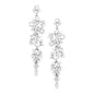 Bubble Stone Cluster Dangle Evening Earrings - Antique Silver - Earrings