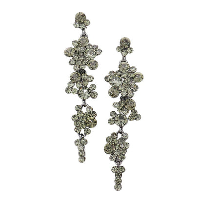Bubble Stone Cluster Dangle Evening Earrings - BlackDiamond - Earrings