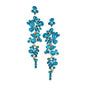 Bubble Stone Cluster Dangle Evening Earrings - BlueZircon - Earrings