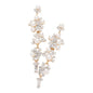 Bubble Stone Cluster Dangle Evening Earrings - Clear Cream - Earrings