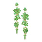 Bubble Stone Cluster Dangle Evening Earrings - Green - Earrings