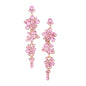Bubble Stone Cluster Dangle Evening Earrings - Light Pink - Earrings