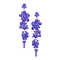 Bubble Stone Cluster Dangle Evening Earrings - Sapphire - Earrings