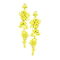 Bubble Stone Cluster Dangle Evening Earrings - Yellow - Earrings