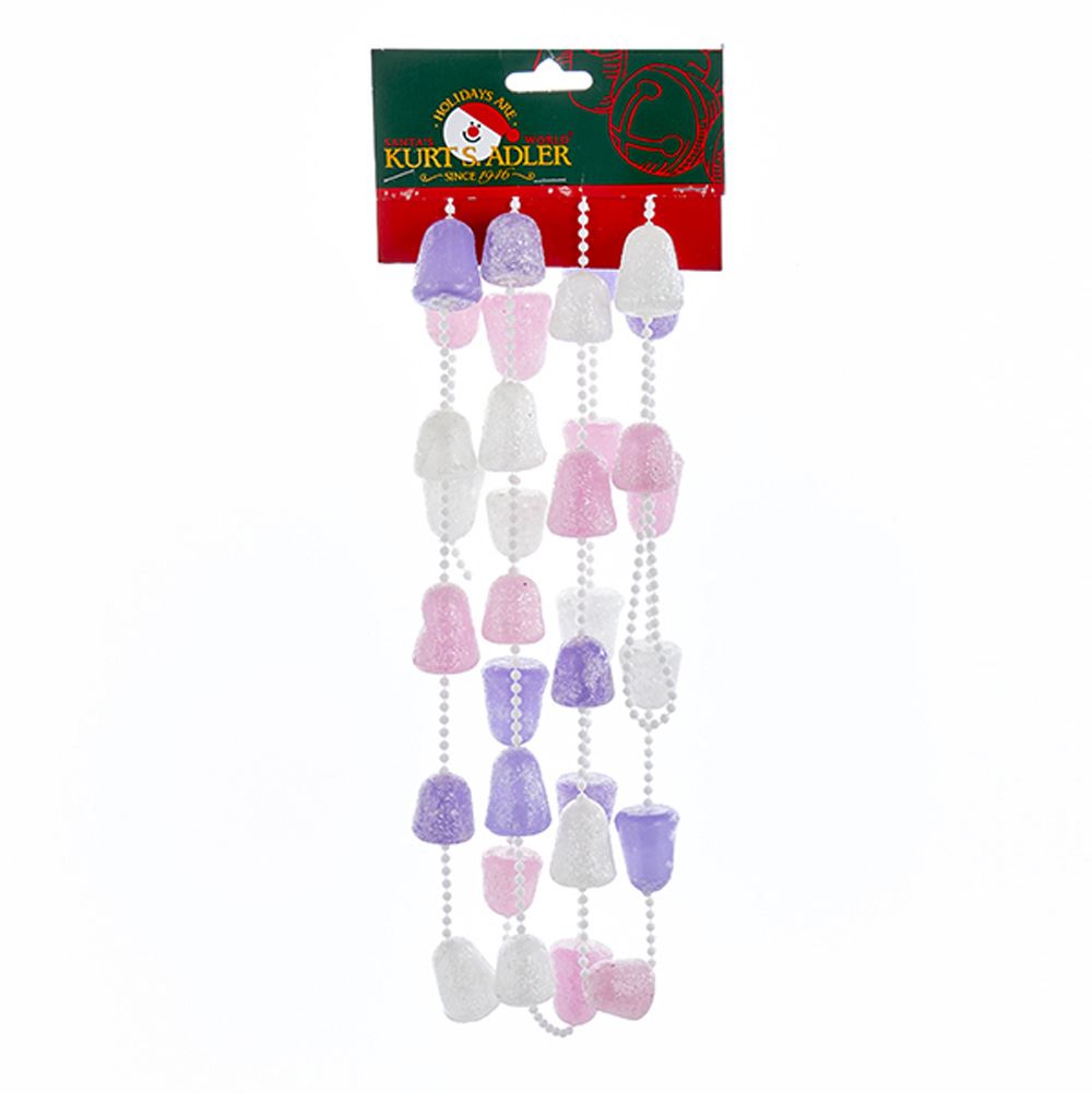 Pink, Purple and White Glittered Gum Drop Garland - - Christmas >> Garland