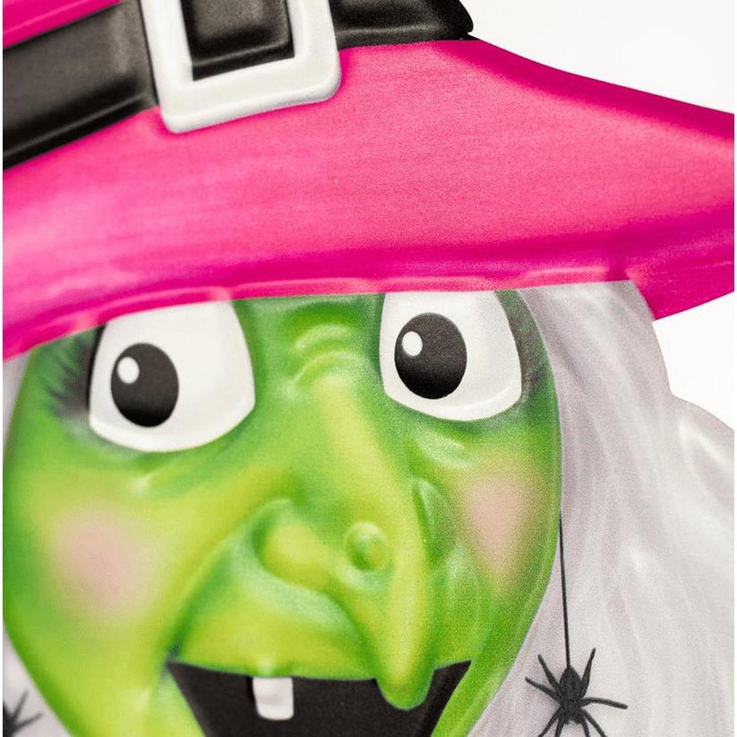12" Metal Embossed Sign: Witch Head (Pink) - - Halloween Decor