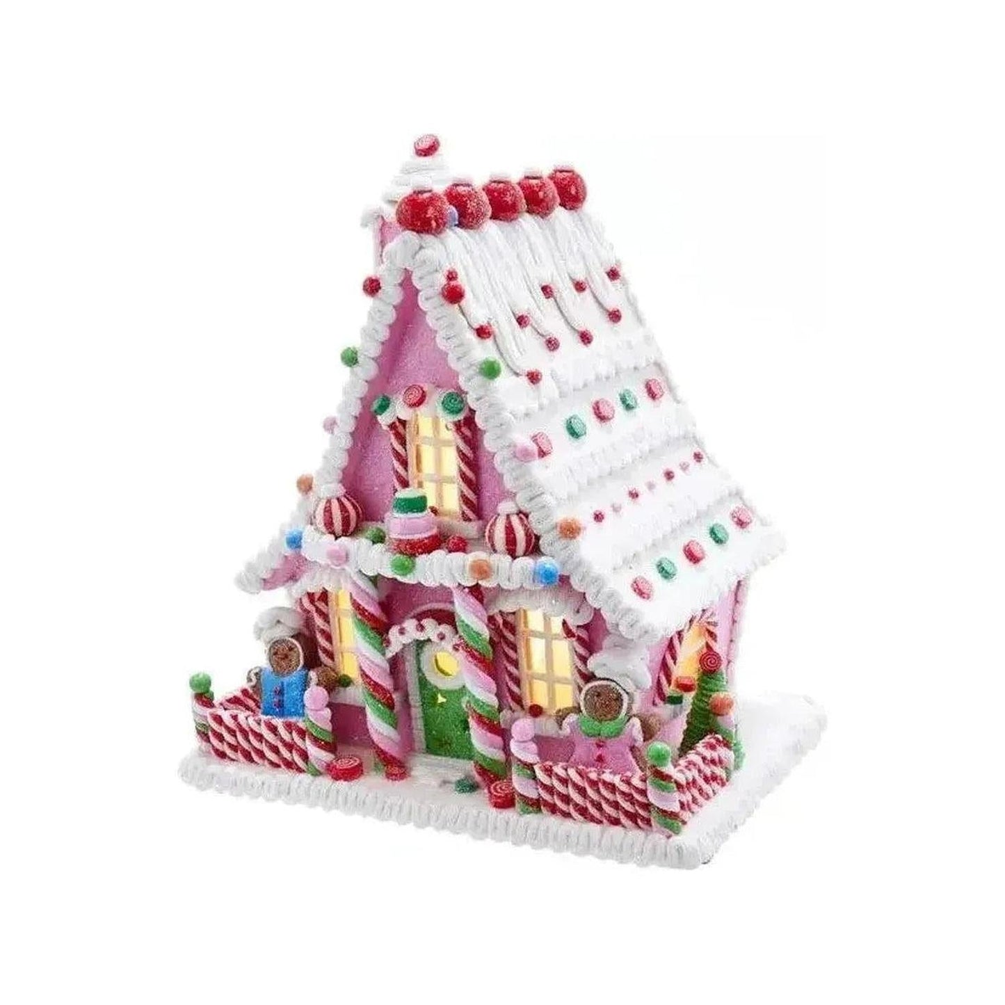 Kurt Adler 10" LED Gingerbread Candy House - - Christmas Decor