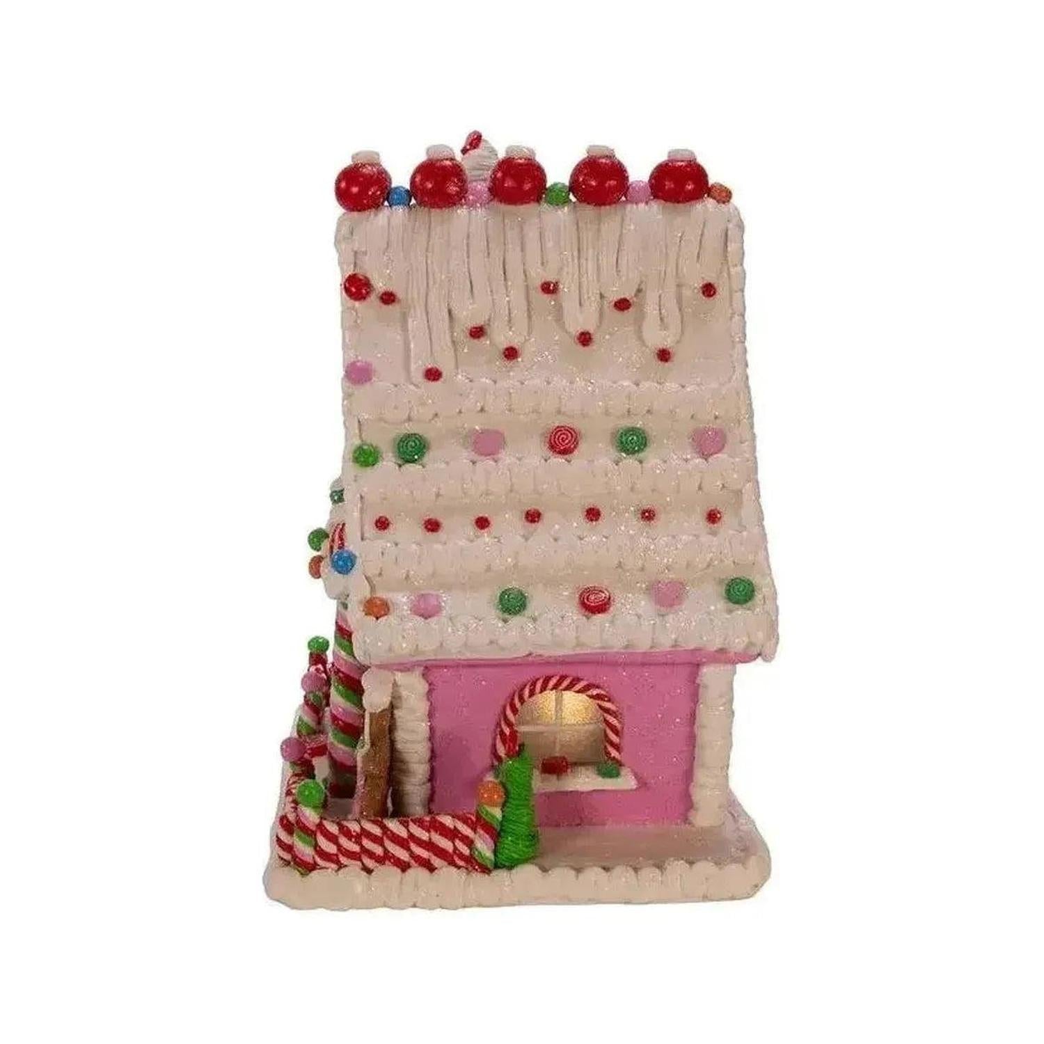 Kurt Adler 10" LED Gingerbread Candy House - - Christmas Decor