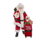 Kurt Adler 10.5-Inch Fabriché Santa with Red Luggage, 2-Piece Set- Michelle's aDOORable Creations- {{Product type}}