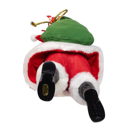Kurt Adler 10.5-Inch Fabriché Santa with Red Luggage, 2-Piece Set- Michelle's aDOORable Creations- {{Product type}}