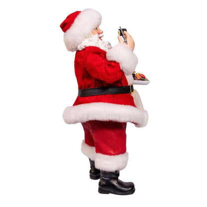 Kurt Adler 10.5-Inch Fabriché Santa with Sushi Platter - - Christmas Decor