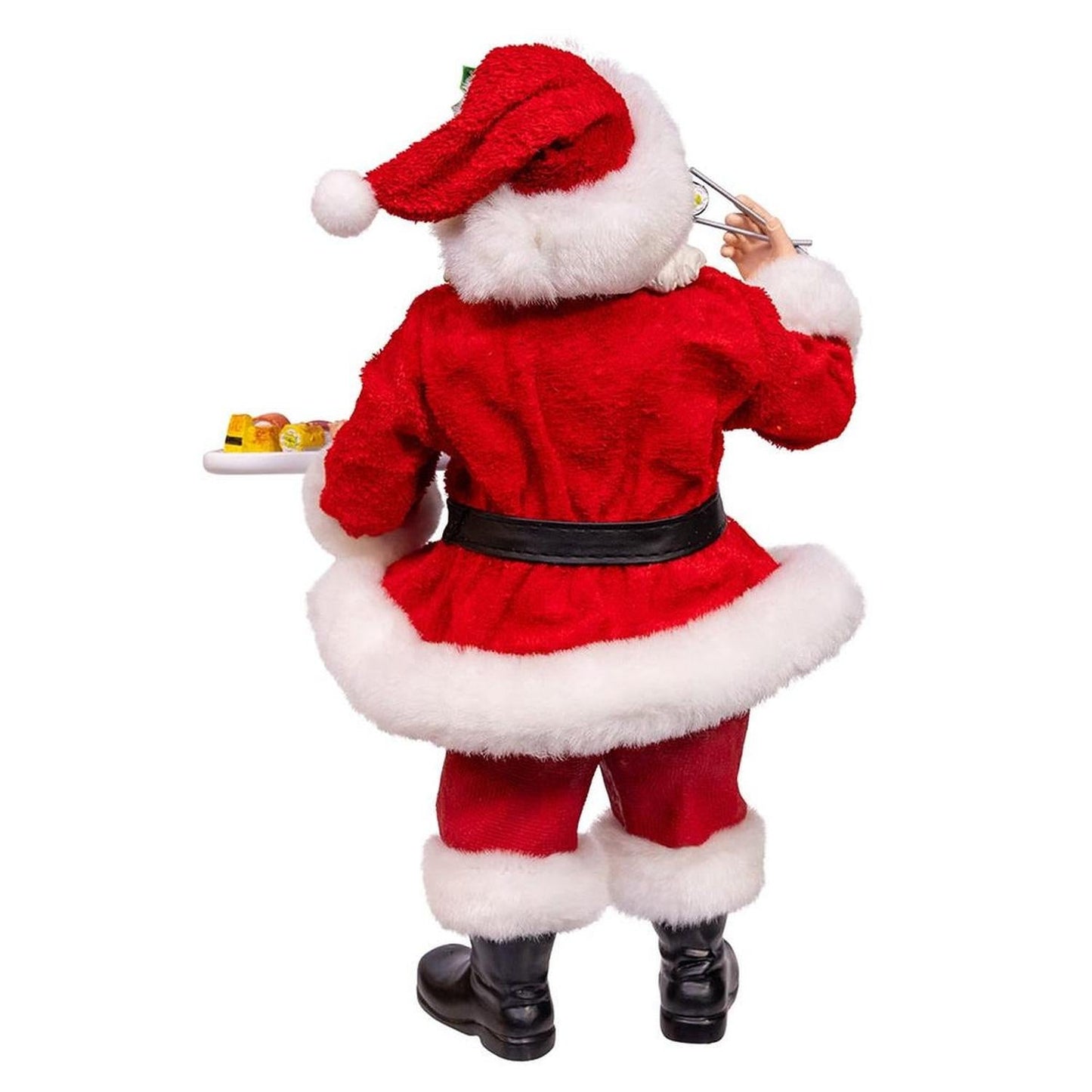 Kurt Adler 10.5-Inch Fabriché Santa with Sushi Platter - - Christmas Decor