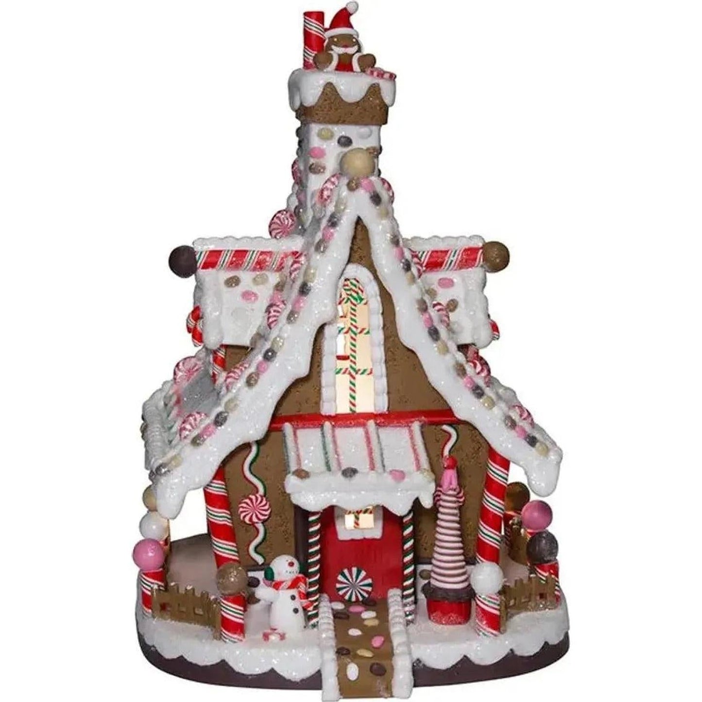 Kurt Adler 12" Lighted Christmas Gingerbread House - - Christmas Decor