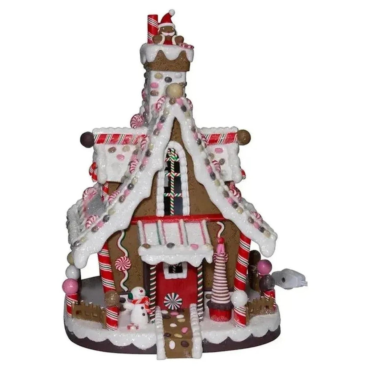 Kurt Adler 12" Lighted Christmas Gingerbread House - - Christmas Decor